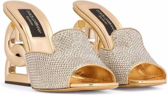 Dolce & Gabbana 3.5 105mm rhinestone-embellished mules Gold