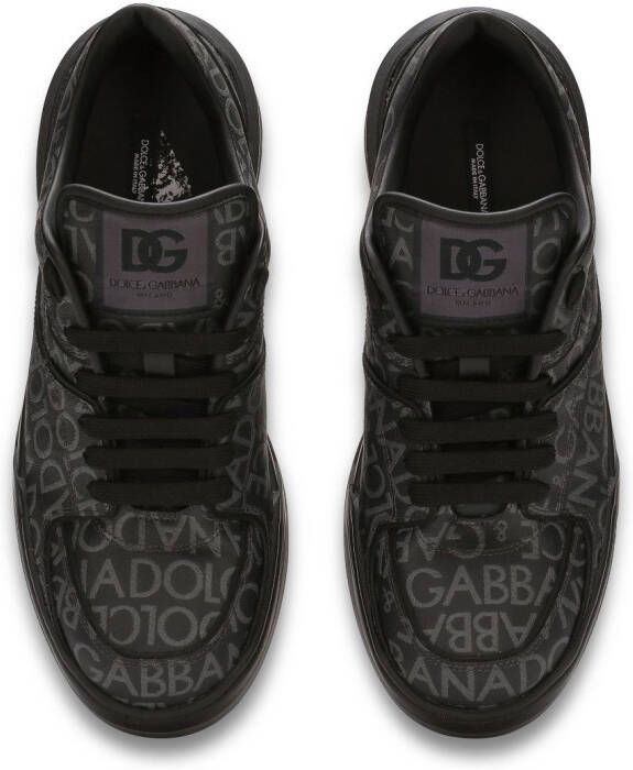 Dolce & Gabbana New Roma coated-jacquard sneakers Black