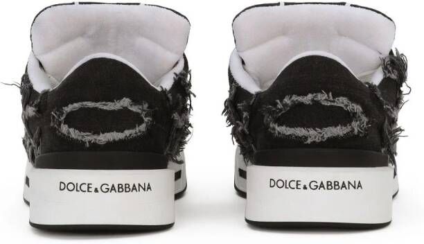 Dolce & Gabbana New Roma fray-trim sneakers Black