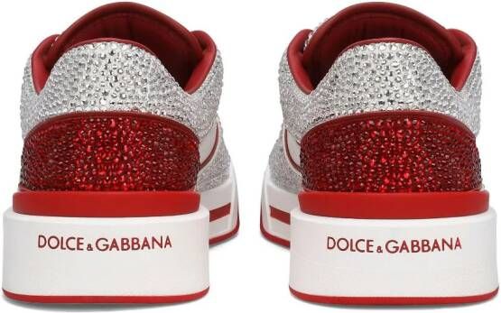Dolce & Gabbana New Roma rhinestone-embellished sneakers Red