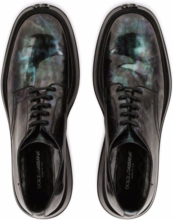 Dolce & Gabbana oil slick-effect Derby shoes Black