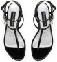 Dolce & Gabbana padlock patent-leather flat sandals Black - Thumbnail 4