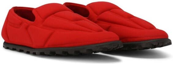 Dolce & Gabbana panelled almond-toe slippers Red