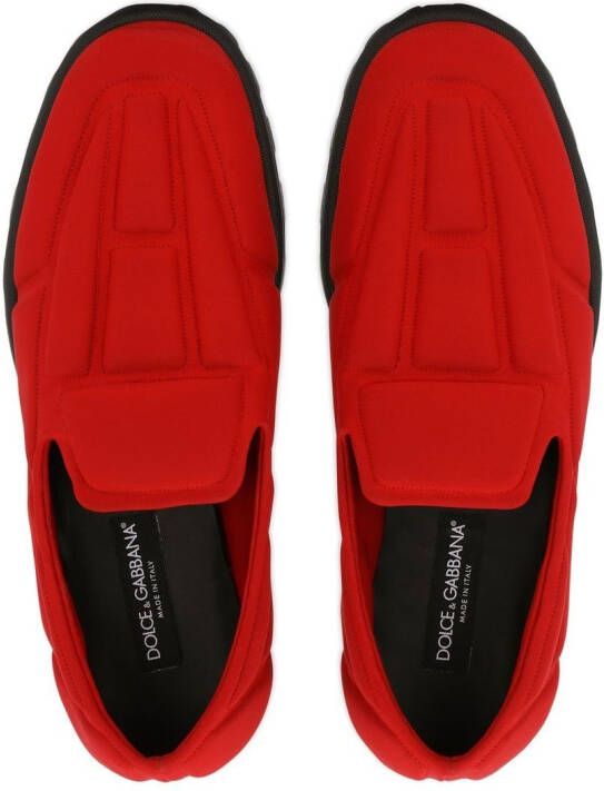 Dolce & Gabbana panelled almond-toe slippers Red