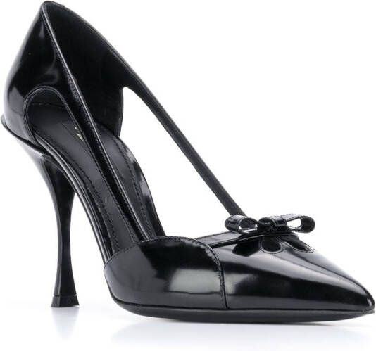 Dolce & Gabbana patent bow pumps Black