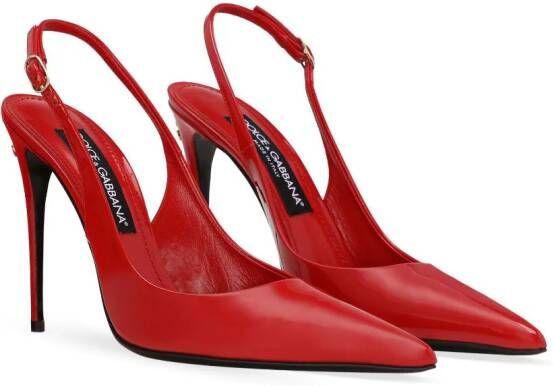 Dolce & Gabbana patent-finish leather pumps Red