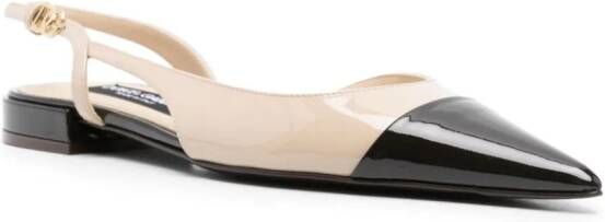 Dolce & Gabbana patent-finish leather sandals Neutrals