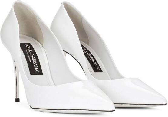 Dolce & Gabbana Cardinale 90mm patent leather pumps White