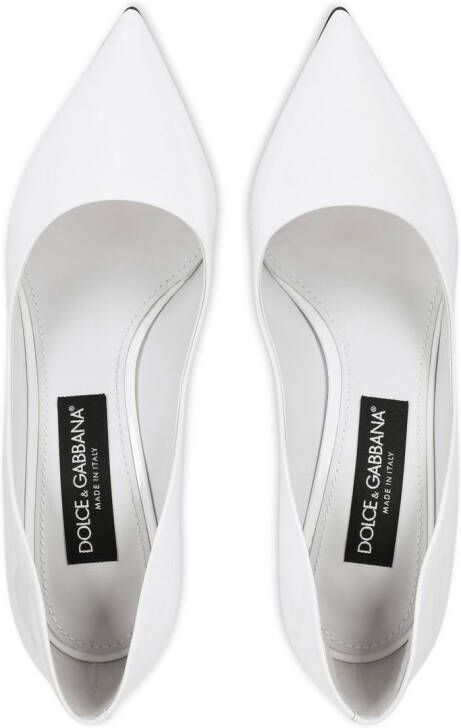 Dolce & Gabbana Cardinale 90mm patent leather pumps White