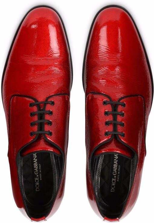 Dolce & Gabbana patent leather Derby shoes Red