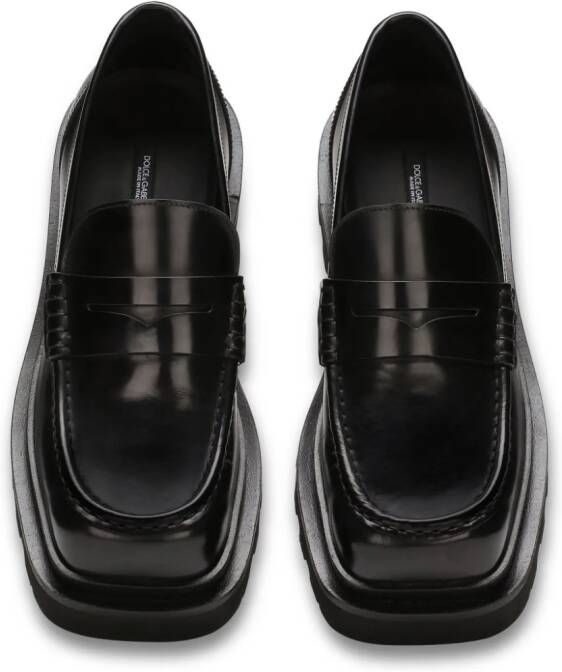 Dolce & Gabbana penny-slot leather loafers Black