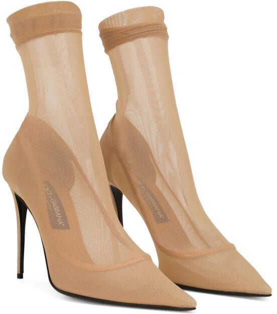 Dolce & Gabbana KIM DOLCE&GABBANA tulle ankle boots Neutrals