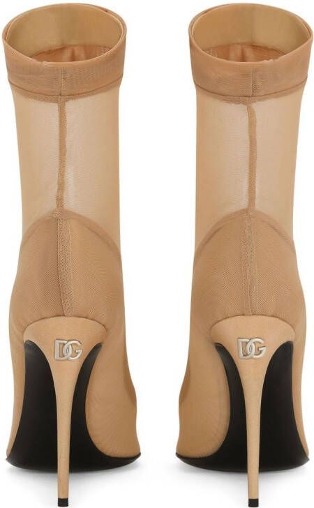 Dolce & Gabbana KIM DOLCE&GABBANA tulle ankle boots Neutrals