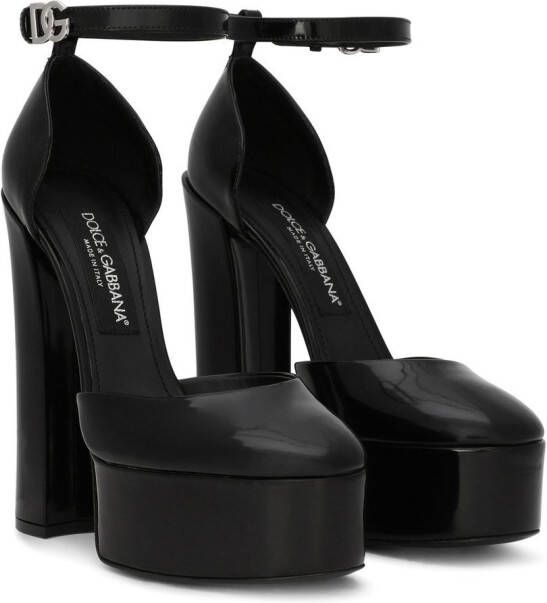 Dolce & Gabbana 145mm patent leather platform pumps Black