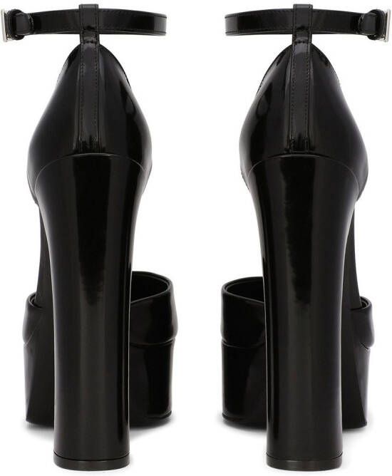 Dolce & Gabbana 145mm patent leather platform pumps Black