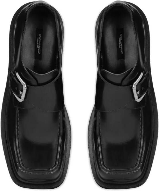 Dolce & Gabbana polished leather monk shoes Black