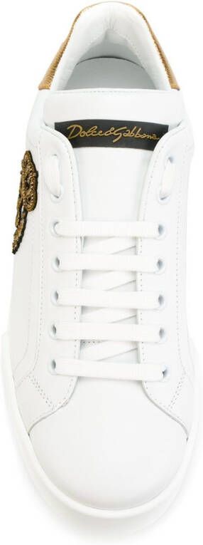 Dolce & Gabbana Portofino crown-patch leather sneakers White