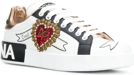 Dolce & Gabbana Portofino embroidered sneakers White