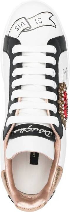 Dolce & Gabbana Portofino embroidered sneakers White