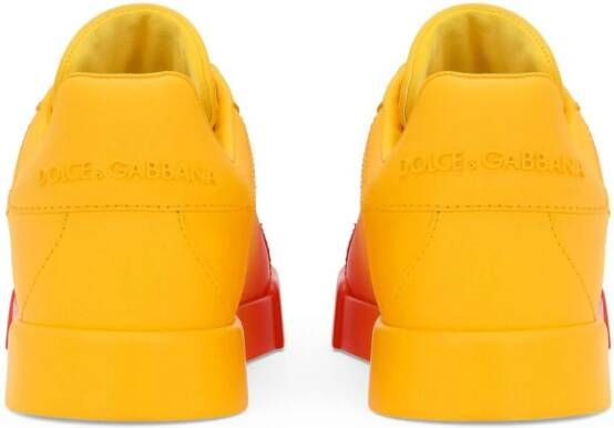 Dolce & Gabbana Portofino gradient leather sneakers Orange
