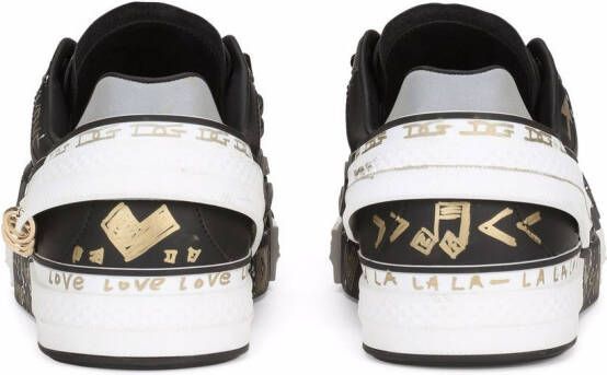 Dolce & Gabbana Portofino hand-painted sneakers Black