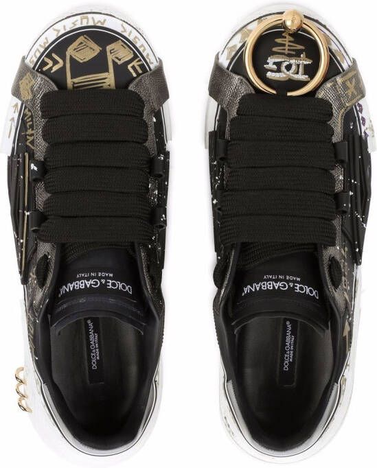 Dolce & Gabbana Portofino hand-painted sneakers Black