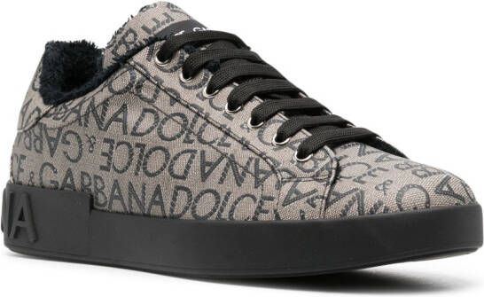 Dolce & Gabbana Portofino jacquard sneakers Black