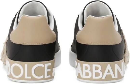 Dolce & Gabbana Portofino leather sneakers Black
