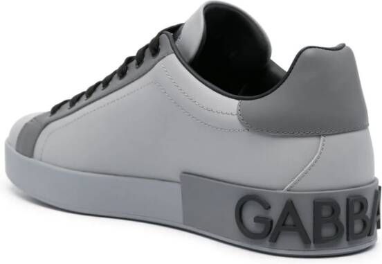 Dolce & Gabbana Portofino leather sneakers Grey