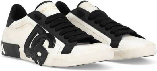Dolce & Gabbana Portofino leather sneakers White