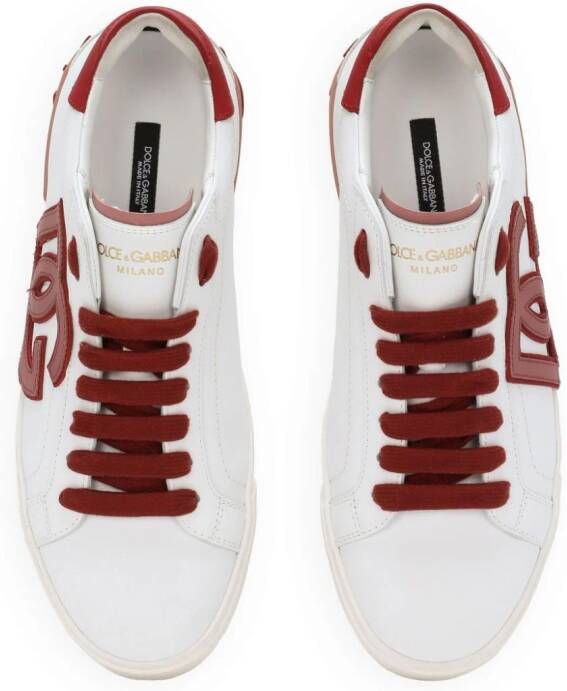 Dolce & Gabbana Portofino logo-appliqué leather sneakers White