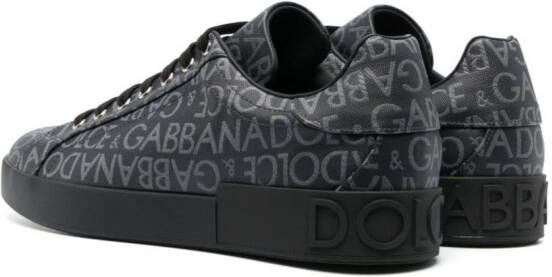 Dolce & Gabbana Portofino coated jacquard sneakers Black