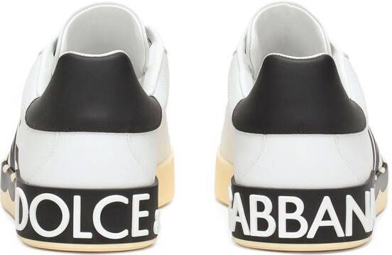Dolce & Gabbana Portofino logo-print leather sneakers White