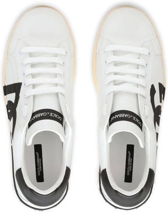 Dolce & Gabbana Portofino logo-print leather sneakers White