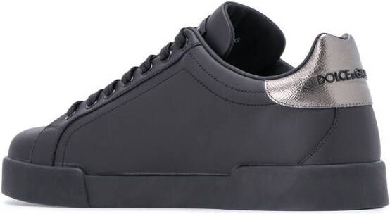 Dolce & Gabbana Portofino crown-patch leather sneakers Black