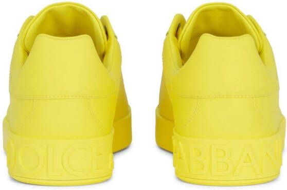 Dolce & Gabbana Portofino leather sneakers Yellow