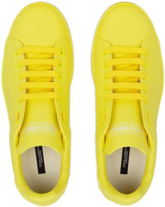 Dolce & Gabbana Portofino leather sneakers Yellow