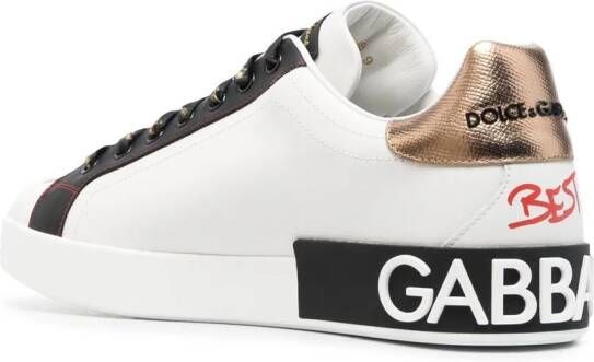 Dolce & Gabbana Portofino patch-detail leather sneakers White