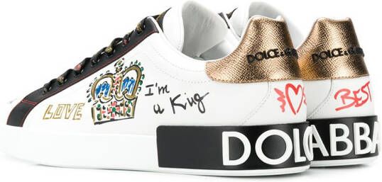 Dolce & Gabbana Portofino slogan print sneakers White