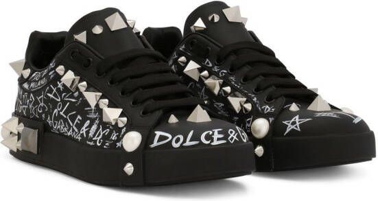 Dolce & Gabbana Portofino spike-stud low-top sneakers Black