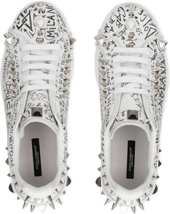 Dolce & Gabbana Portofino stud-embellished sneakers White