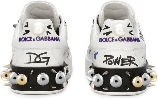 Dolce & Gabbana Portofino patch-detail leather sneakers White