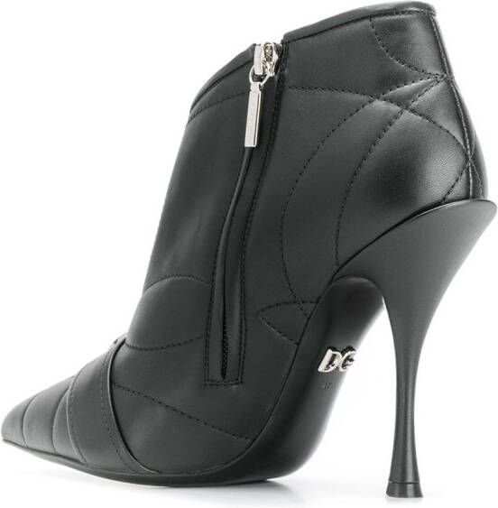 Dolce & Gabbana quilted buckled leather booties Black