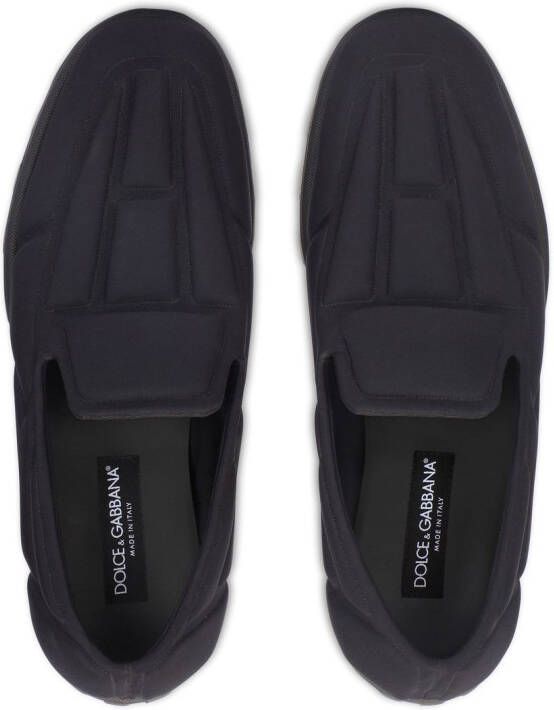 Dolce & Gabbana quilted-finish round toe slippers Black