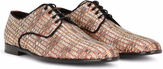 Dolce & Gabbana rhinestone-embellished derby shoes Orange