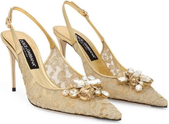 Dolce & Gabbana Rainbow 60mm lace pumps Gold