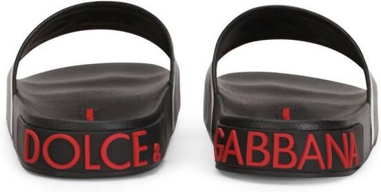 Dolce & Gabbana raised logo slides Black