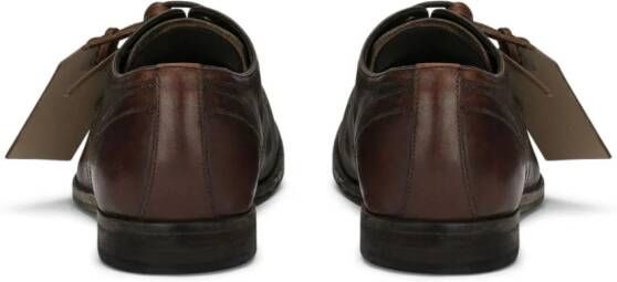 Dolce & Gabbana logo-tag leather derby shoes Brown