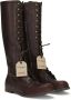 Dolce & Gabbana logo-tag lace-up leather boots Brown - Thumbnail 2