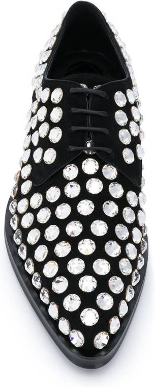 Dolce & Gabbana rhinestone embellished Derby shoes Black